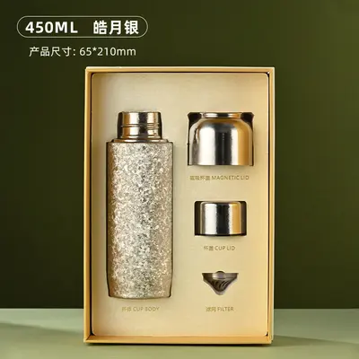 Pure Titanium Double-Wall Thermos Cup with Magnetic Lid and Tea Infuser - 3