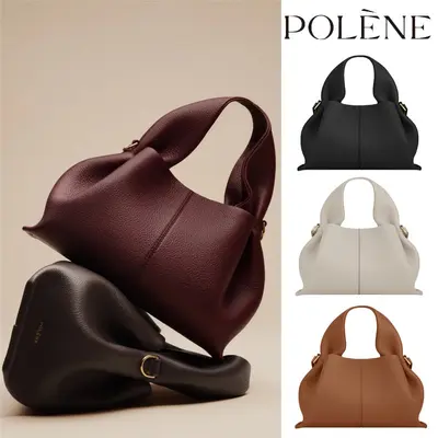 In Stock, Quick Shipping Polene Cloud Bag Genuine Leather Niche Crossbody Dumpling Bag Number Versatile Handbag Single Shoulder Bag