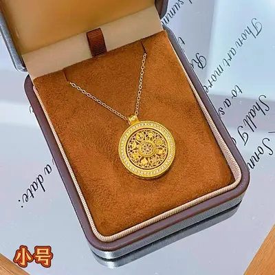 Vietnamese gold compass pendant rotatable women necklace - 9