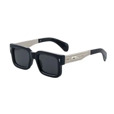 Retro Square Frame Men's Sunglasses with Outdoor Sun Protection - 9