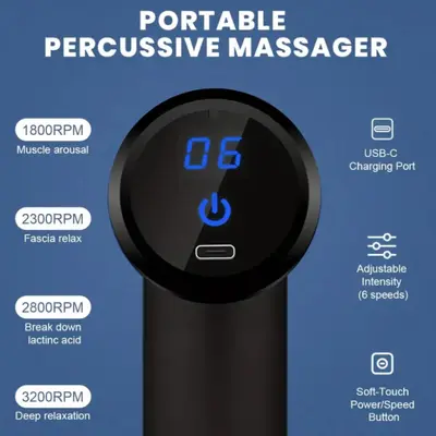 LCD 720 Fascia Massage Gun, Rechargeable, Portable - 3