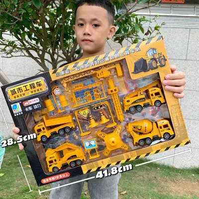 Çocuk Geri Çekmeli İtfaiye Aracı Modeli Oyuncak Seti, Büyük Hediye Kutusu - 6
