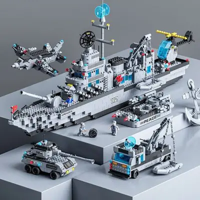 Lego uyumlu askeri uçak gemisi yapı taşı seti, erkek çocuklar için - 10
