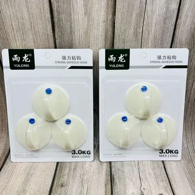 3 Pcs Adhesive Nail-Free Double-Sided Hooks, Heavy-Duty Iron - 11