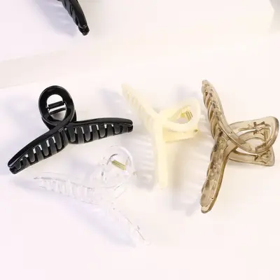 Siyah Pençe Klibi Saç Klipleri Büyük Orta Küçük Boy El Yapımı DIY Saç Tokası Basit Çok Amaçlı Arka Baş Topuz Saç Köpekbalığı Klipleri Toptan