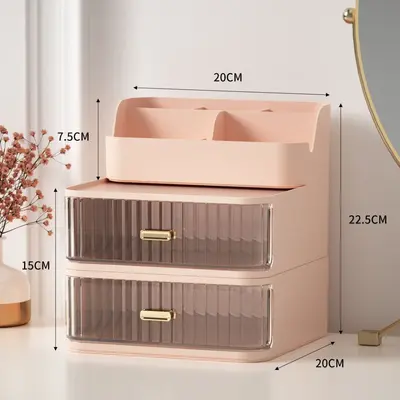 Luxury cosmetic storage box with drawers, dustproof - 12