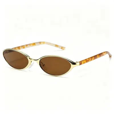 Metal Oval Small Frame UV400 Protection Sunglasses - 10
