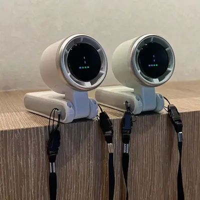 N607 El Tipi Turbo Fan Dijital Göstergeli USB Şarjlı Boyun Askılı Mini - 4