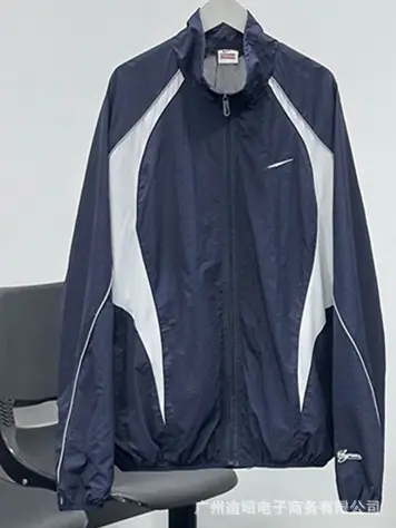NK Spring Autumn Tracksuit Set with Reflective Details and Windproof Jacket - 7