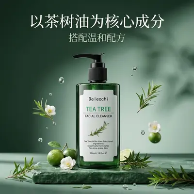 茶树洁面乳面部清洁温和不刺激补水保湿滋润清爽不拔干洁面乳祛痘