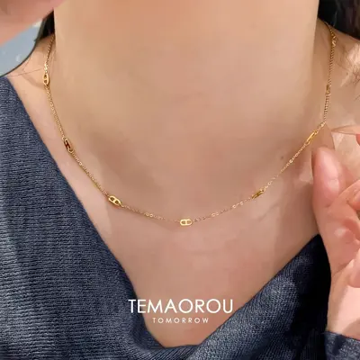 Ince stil boyun zinciri, choker kolye - 5