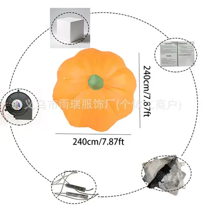 2.4m Giant Inflatable Pumpkin with LED Light, Outdoor Garden Decoration