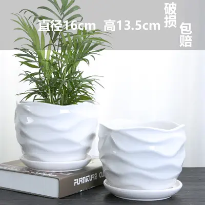 Keramik-Blumentopf, groß und mittel, weiß, für Orchideen und Efeutute