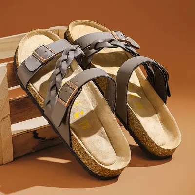 Men's Cork Flip-Flops, Thick Sole, Summer Style - 9