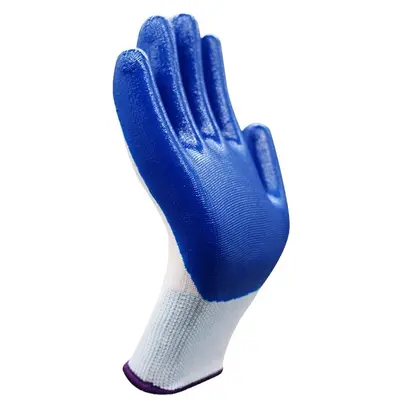 Non-Slip Nylon Nitrile Work Gloves, Wear-Resistant for Construction - 6