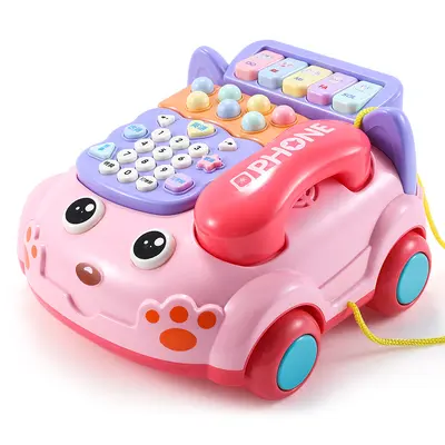Children's Simulated Landline Phone Toy, Music and Story Pull-Along