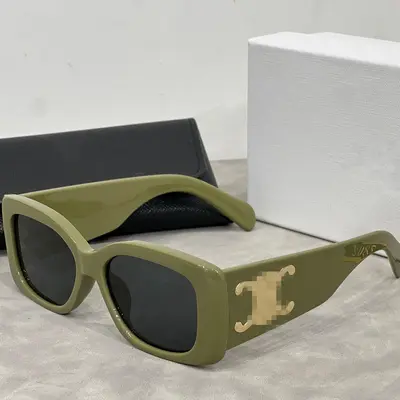 Wide Temple Square Sunglasses, Large Frame, Model 7802 - 12