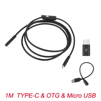 USB Endoskop 7mm Prob 1 Metre TYPE-C Yumuşak Kablo