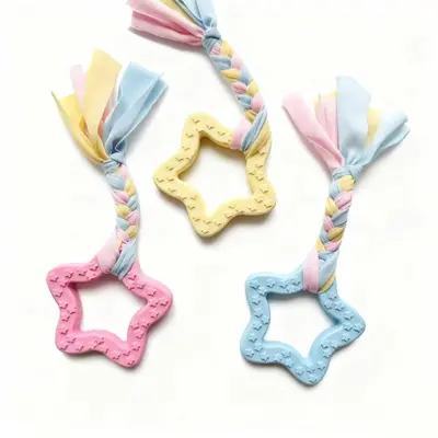 Rope Knot Dog Toy with TPR Rubber, Chew-Resistant for Teddy and Puppies - 11