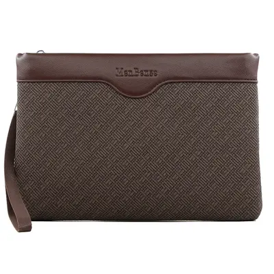 Men's Clutch Bag, Large Capacity, Korean Style Woven Pattern Business Bag - 5