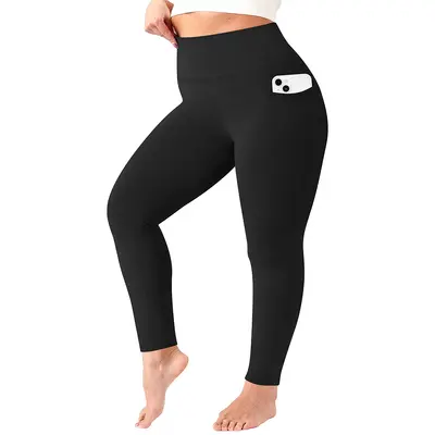 Plus Size High-Waisted Tummy Control Women's Yoga Pants, High Stretch - 6