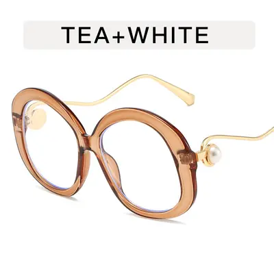 Round Frame Gradient Sunglasses, Pearl-Embellished Women's Party Sunglasses - 5