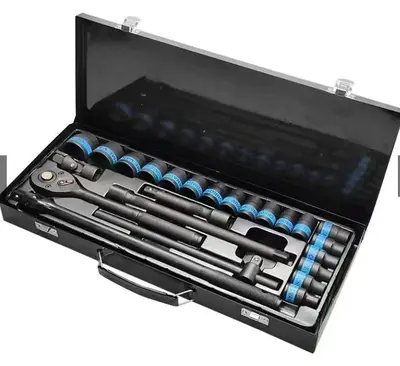 24-Piece Bow-Shaped F-Handle Socket Set with Metal Box, Auto Repair Tool Kit - 8