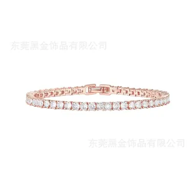 18K Full Diamond Single Row Tennis Bracelet for Men and Women - 10