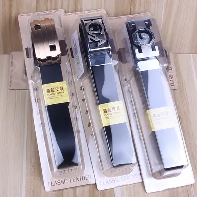 Gift box leather belt men's genuine leather automatic buckle belt casual gift cowhide street stall hot sale trousers belt manufacturer wholesale