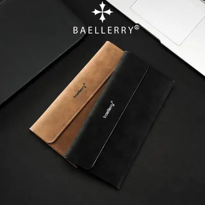 Men's Long Tri-Fold Leather Wallet with Multiple Card Slots - 3