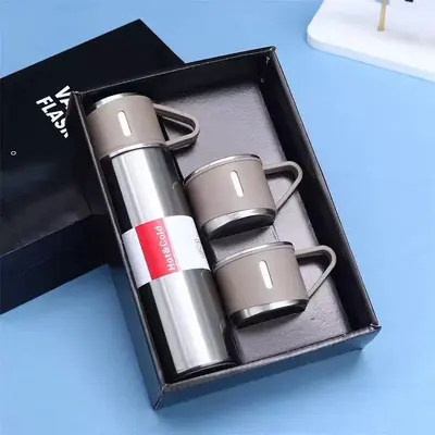 Matte Insulated Mug with Three Lids, Long-Lasting Heat Retention, Gift Box - 12