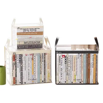Large Capacity Transparent Book Storage Box Foldable Bookshelf Book Organizer Textbook Storage Bag Stationery Portable Book Bag