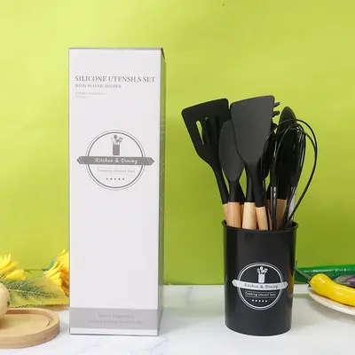 12-Piece Food-Grade Silicone Kitchen Utensil Set, Spatulas and Ladles, Heat-Resistant