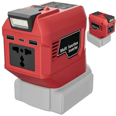 250W Lityum Pil İnvertör, Milwaukee 18V/20V, 110V/220V, PD 20W - 4