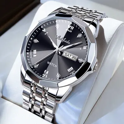 Men's Quartz Watch Hollow Caseback Calendar Luminous - 8