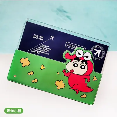 Cross-border PVC passport protective cover ins waterproof and dustproof cartoon animation passport cover universal ID card protection clip - 8