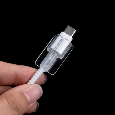 数据线保护套透明咬线器充电线线夹适用苹果Type-c直角咬线器diy