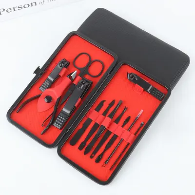24-Piece Black Nail Scissors and Manicure Set