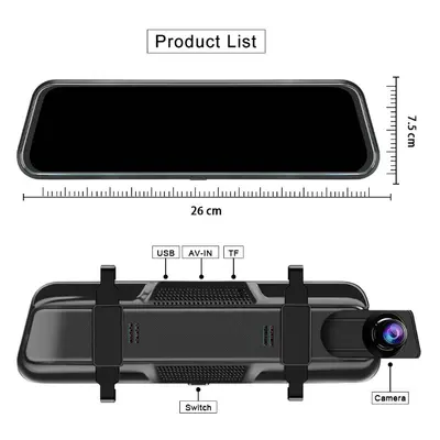 10 Zoll ADAS Dashcam 4K Rückspiegel Dual-Objektiv Rückfahrkamera