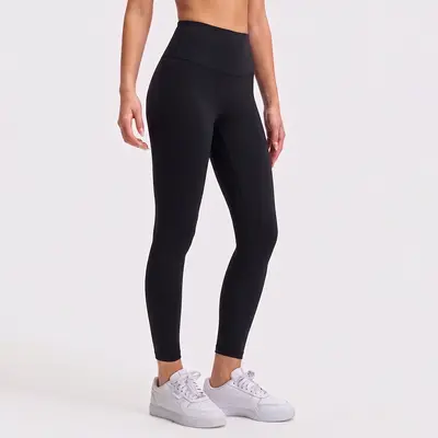 Kadın Yüksek Bel Kaldırıcı 9/10 Yoga Taytı, Fırçalanmış Kumaş