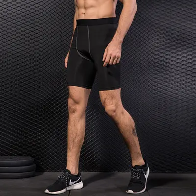 Erkek Spor Sıkı Şort, Ter Emici, Yüksek Esneklik, Antrenman Şortu