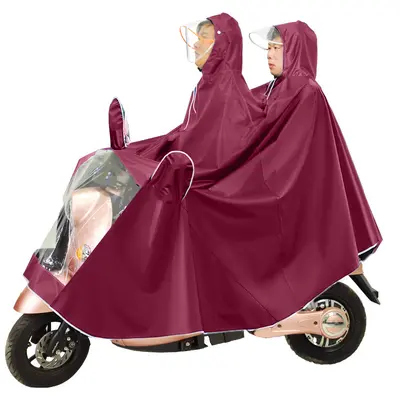 Electric vehicle raincoat, motorcycle rain cape, thickened bicycle battery car windshield, adult waterproof single and double poncho - 12