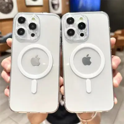 Apple iPhone 17 Pro Max uyumlu manyetik kılıf, 17 HD şeffaf, iPhone 16 Plus tam kaplı, 15 koruma kapağı