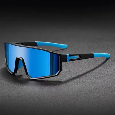 Neue Sunglasses Sports-Sonnenbrille polarisiert Regenbogenfarben Unisex einteilige Sonnenbrille Outdoor-Großrahmen-Windsicherungsbrille 3058