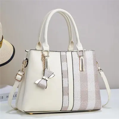 Bow Printed Large Women's Shoulder Bag - 7