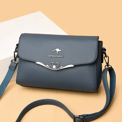 Women's Soft Leather Shoulder and Crossbody Small Square Bag - 12