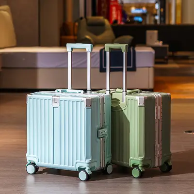 Carry-On Suitcase, Aluminum Frame, 18 Inch, Silent Wheels, Combination Lock - 2