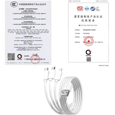 3C Certified 3-in-1 Fast Charging Kit for Apple and Android - 8