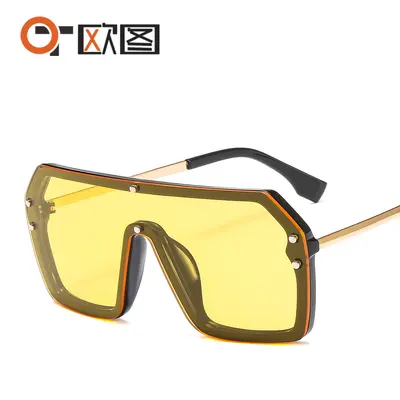 Letter Sunglasses with One-Piece Lenses, Unisex, Personalized Style - 11