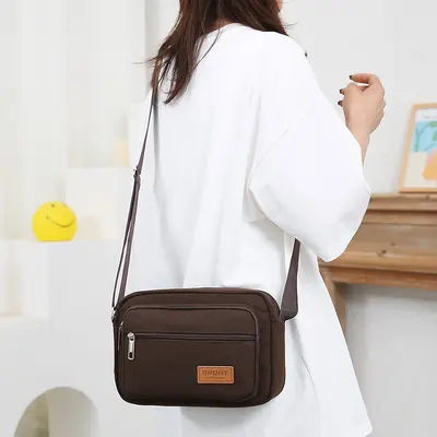 Nylon Women's Crossbody Bag, Large Capacity Small Square Design - 5